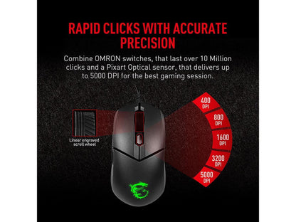 Vigor GK30 Combo, 6-Zone RGB GK30 Gaming Keyboard & GM11 Gaming Mouse, Water Repellent & Splash-Proof, 5000 DPI