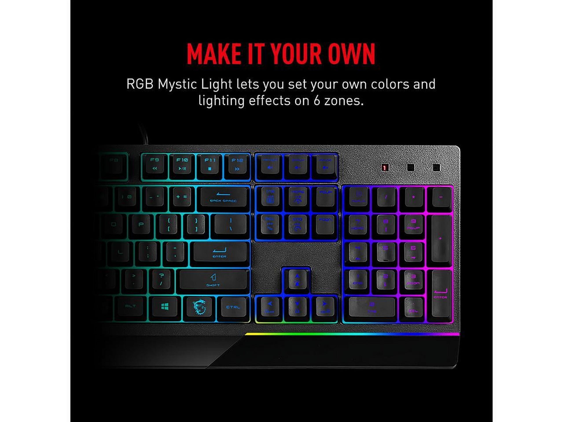 Vigor GK30 Combo, 6-Zone RGB GK30 Gaming Keyboard & GM11 Gaming Mouse, Water Repellent & Splash-Proof, 5000 DPI