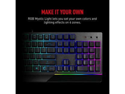 Vigor GK30 Combo, 6-Zone RGB GK30 Gaming Keyboard & GM11 Gaming Mouse, Water Repellent & Splash-Proof, 5000 DPI