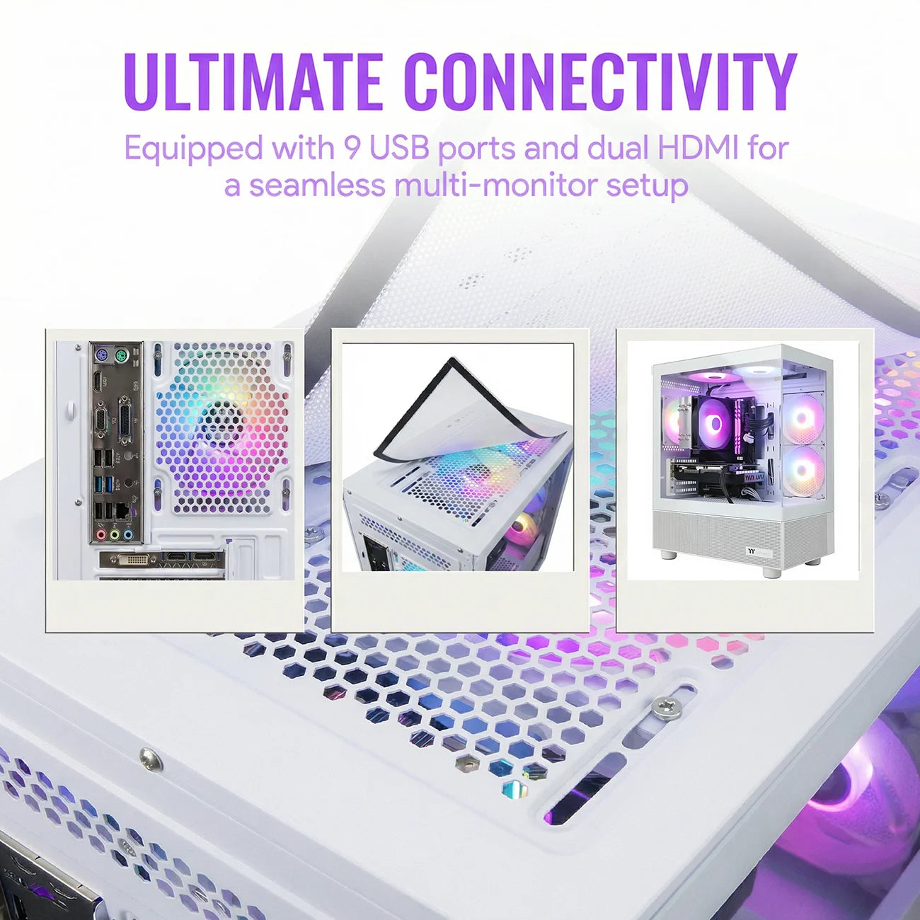 Gaming PC Desktop, Intel Core I7 up to 4.0G, GTX 1660 Super 6GB, 16GB RAM, 512GB M.2 SSD, 550W 80PLUS Bronze PSU, Wifi 5, RGB Fan X5, Windows 11 Home