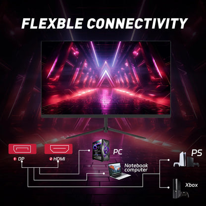 24 Inch Curved Gaming Monitor 180Hz 1Ms FHD 1080P | HDMI DP Freesync Eye Care