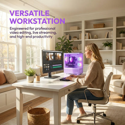 Gaming PC Desktop, Intel Core I7 up to 4.0G, GTX 1660 Super 6GB, 16GB RAM, 512GB M.2 SSD, 550W 80PLUS Bronze PSU, Wifi 5, RGB Fan X5, Windows 11 Home