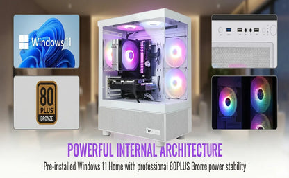 Gaming PC Desktop, Intel Core I7 up to 4.0G, GTX 1660 Super 6GB, 16GB RAM, 512GB M.2 SSD, 550W 80PLUS Bronze PSU, Wifi 5, RGB Fan X5, Windows 11 Home