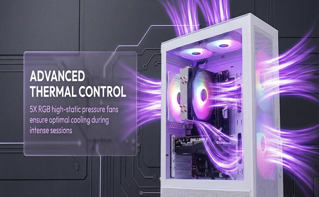 Gaming PC Desktop, Intel Core I7 up to 4.0G, GTX 1660 Super 6GB, 16GB RAM, 512GB M.2 SSD, 550W 80PLUS Bronze PSU, Wifi 5, RGB Fan X5, Windows 11 Home