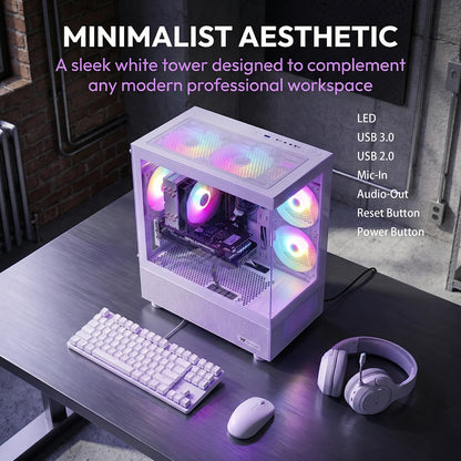 Gaming PC Desktop, Intel Core I7 up to 4.0G, GTX 1660 Super 6GB, 16GB RAM, 512GB M.2 SSD, 550W 80PLUS Bronze PSU, Wifi 5, RGB Fan X5, Windows 11 Home