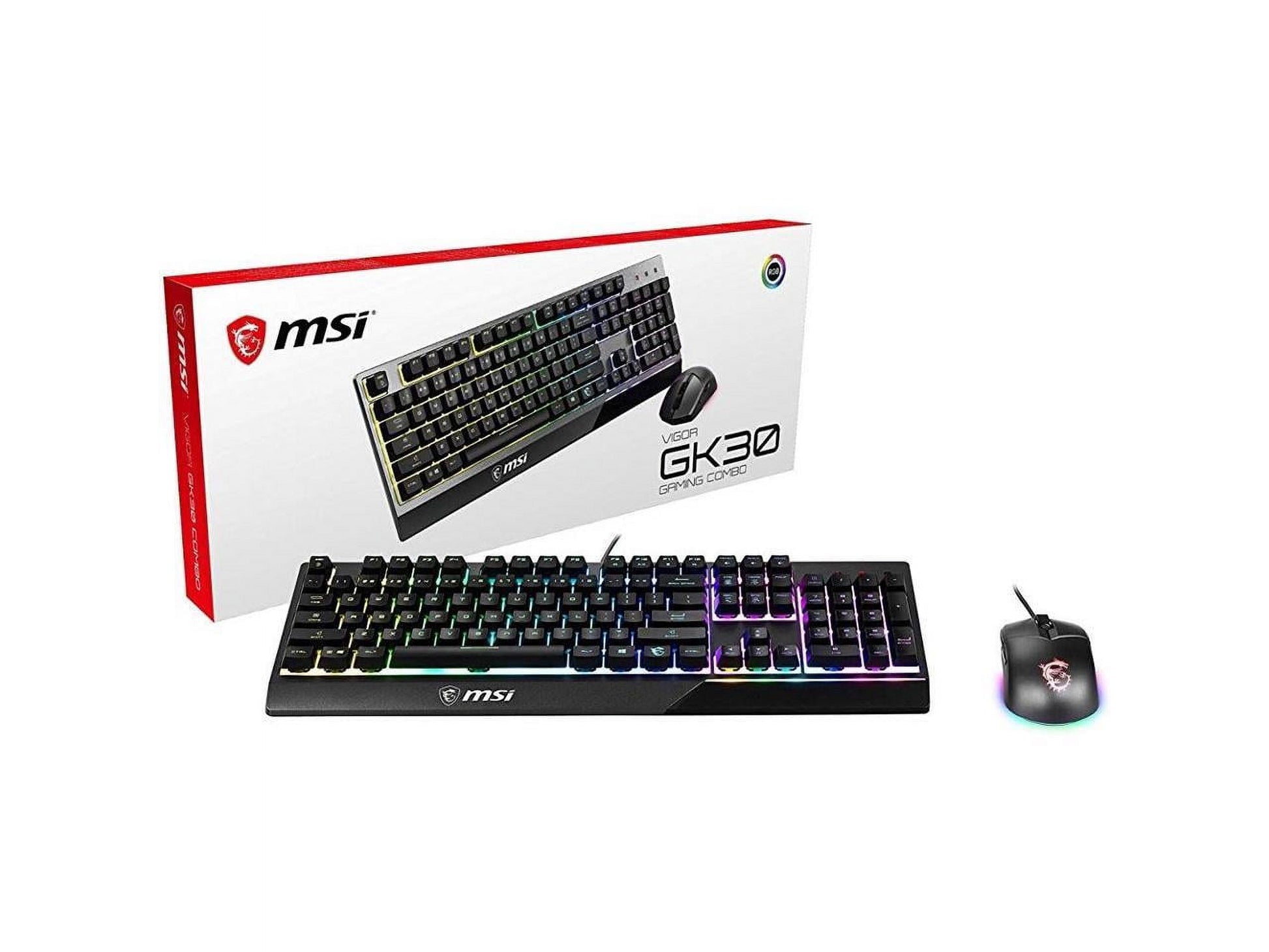 Vigor GK30 Combo, 6-Zone RGB GK30 Gaming Keyboard & GM11 Gaming Mouse, Water Repellent & Splash-Proof, 5000 DPI