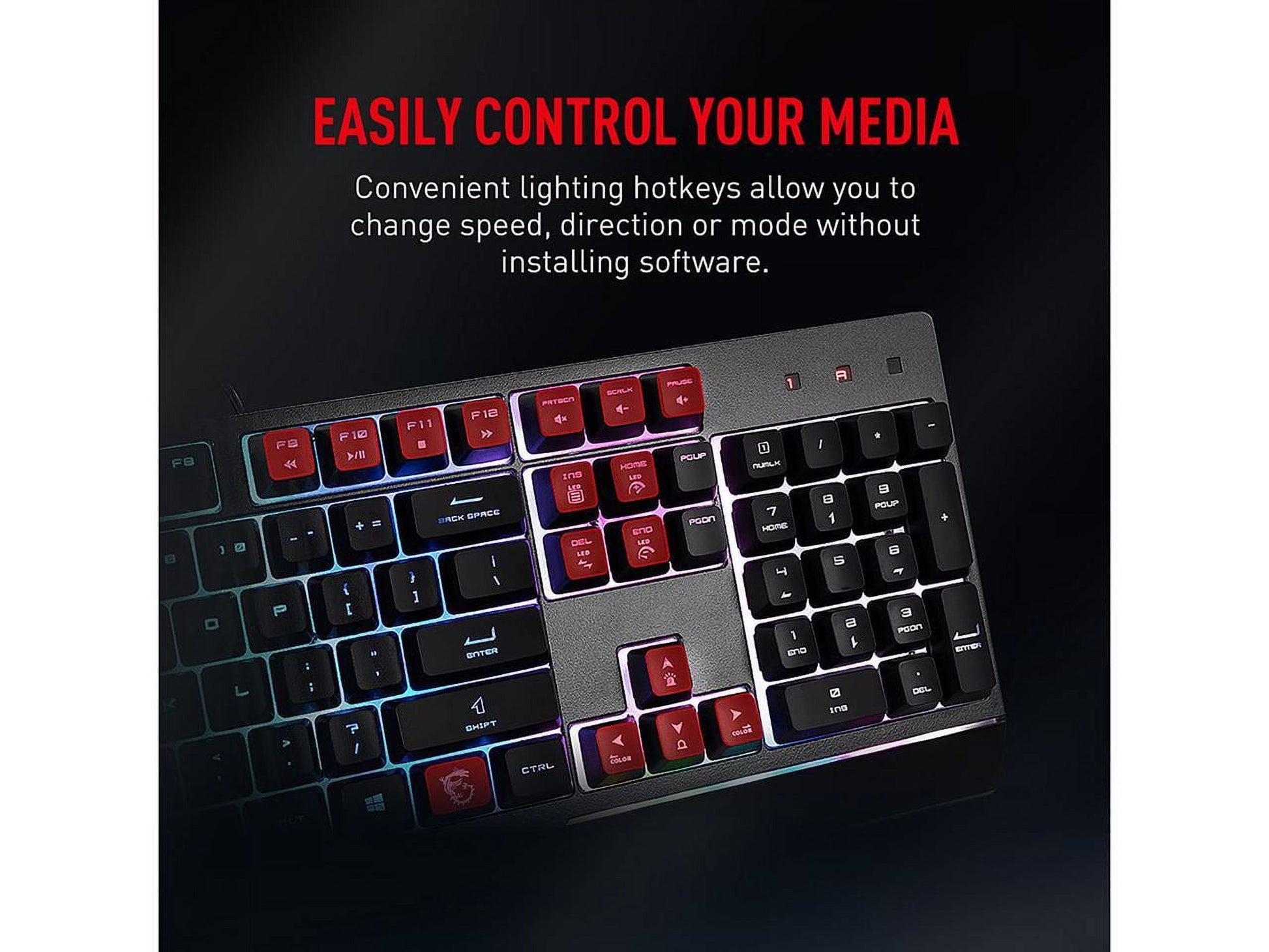 Vigor GK30 Combo, 6-Zone RGB GK30 Gaming Keyboard & GM11 Gaming Mouse, Water Repellent & Splash-Proof, 5000 DPI