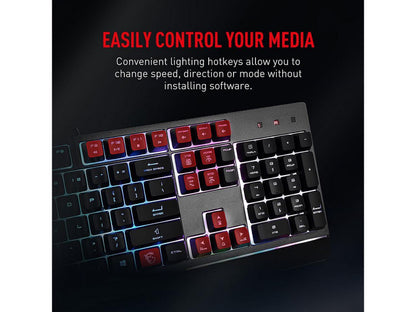 Vigor GK30 Combo, 6-Zone RGB GK30 Gaming Keyboard & GM11 Gaming Mouse, Water Repellent & Splash-Proof, 5000 DPI